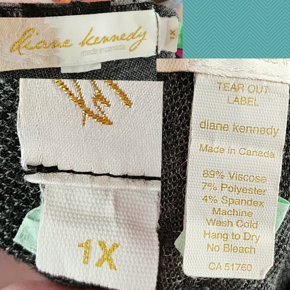 Diane Kennedy Gray Abstract Animal Print Knit Ankle Leggings - Picture 3 of 3